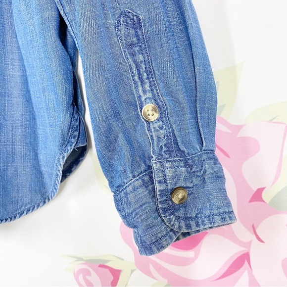American Eagle Outfitters AEO Chambray Denim Boyfriend Button Down Shirt S - Picture 9 of 12